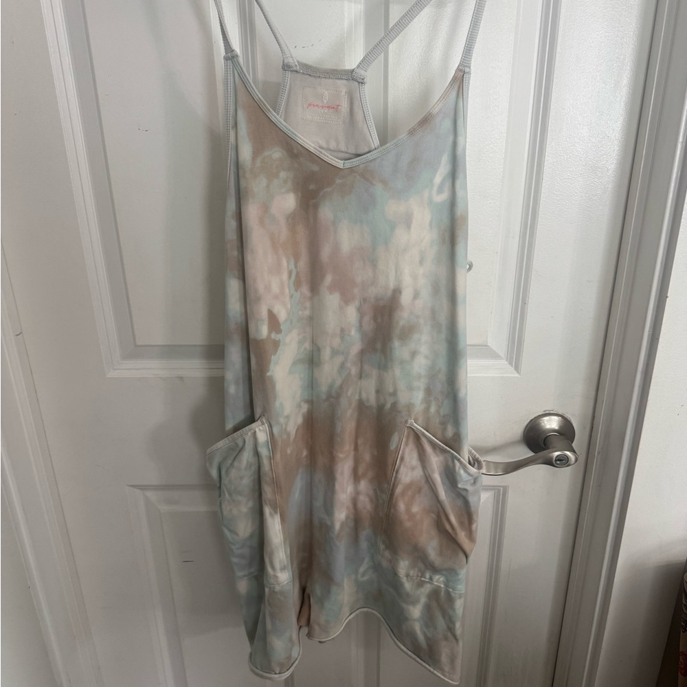 Free people hot shot romper tie dye